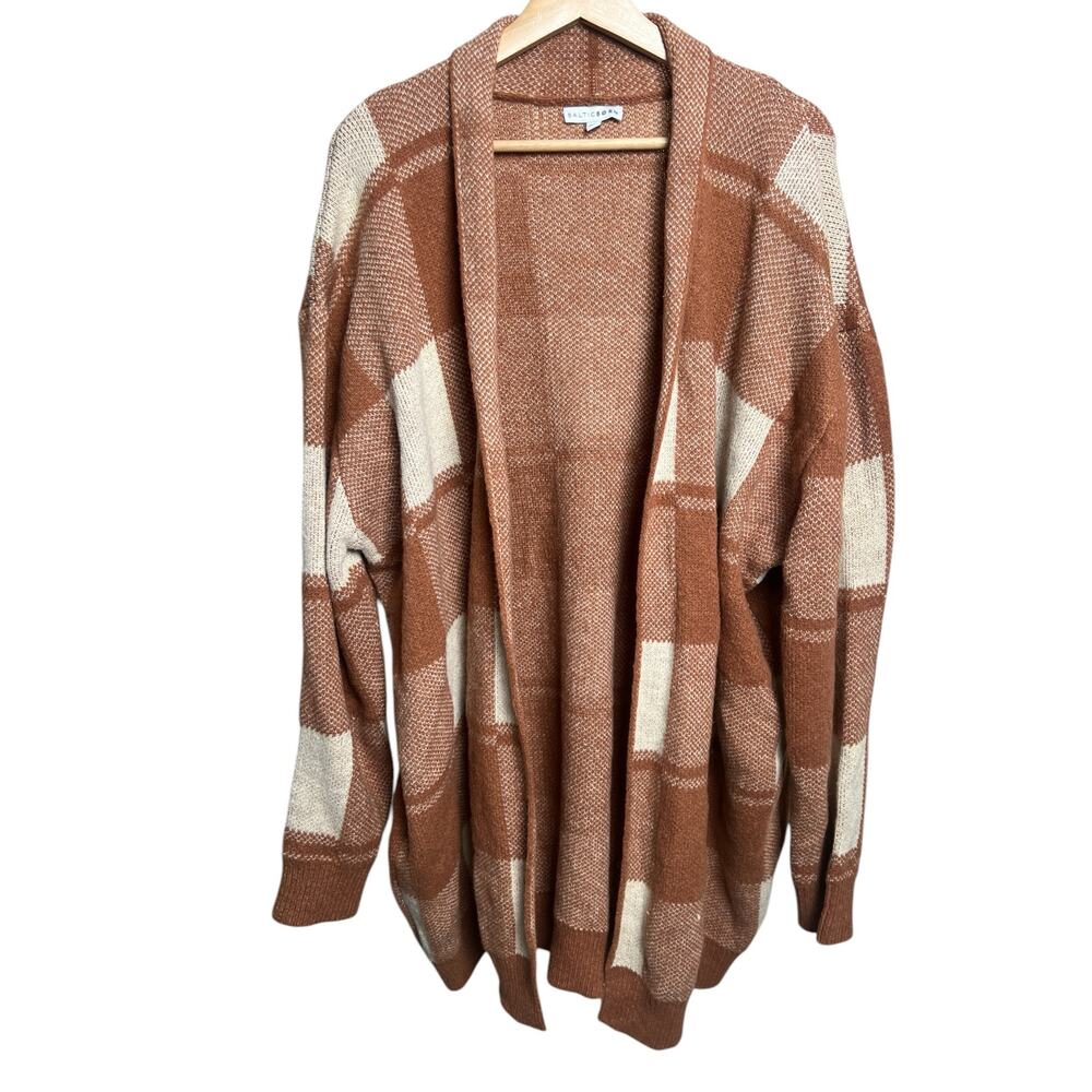 Baltic Born Brown and Cream Checkered Cardigan